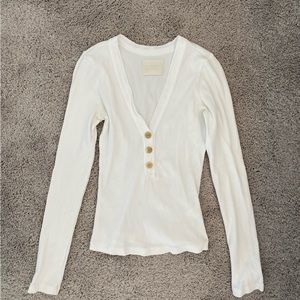 Citizens of Humanity Scarlett Rib Henley in White